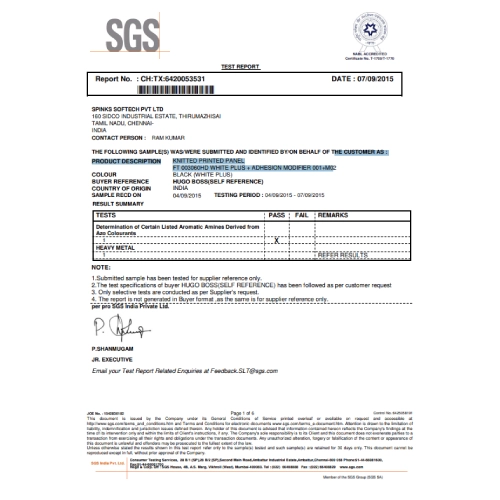 SGS Certificate SGS Certificate